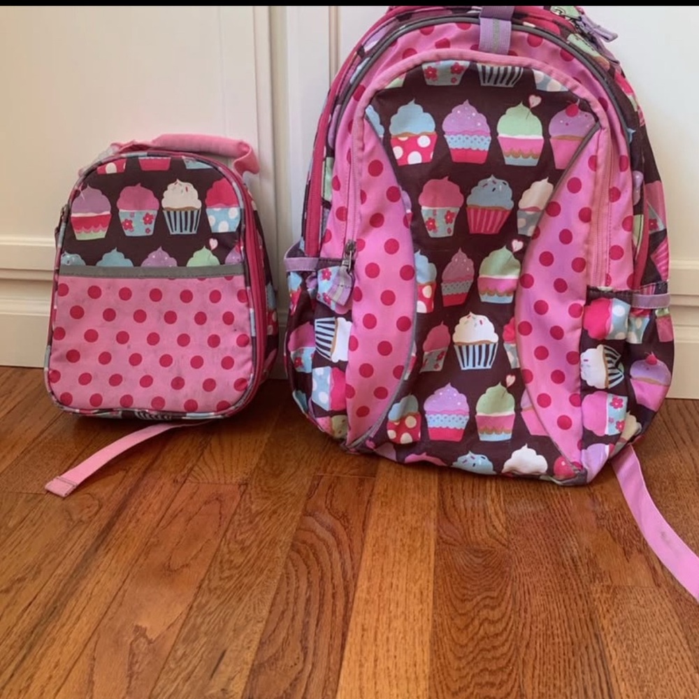 Garnet Hill Pink and Brown Bags with Whimsical Design